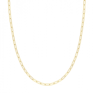 14K Yellow Gold Paperclip Chain Necklace BY PD Collection